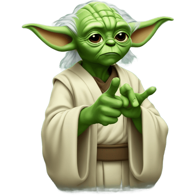 yoda flipping the bird emoji