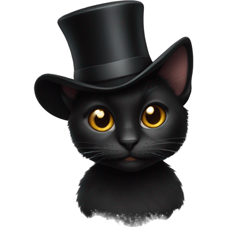 a black cat wearing a top hat emoji