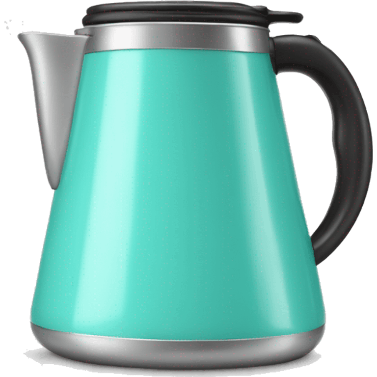 Realistic isolated tiffany blue camping coffee pot emoji