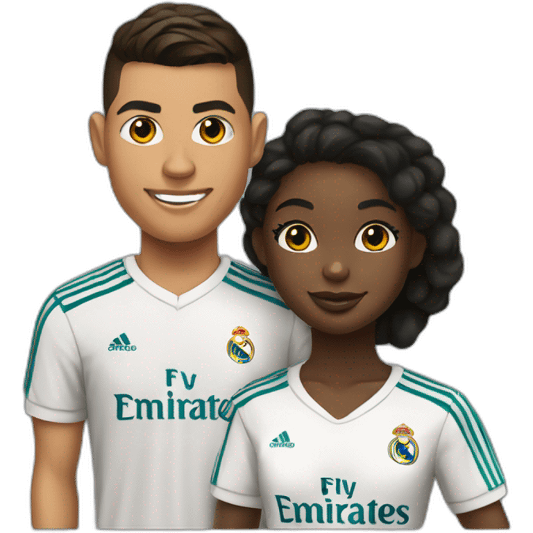 Ronaldo with real madrid shirt with a black girl emoji