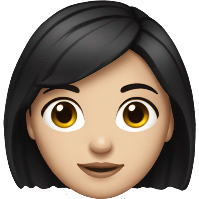 white girl with short black hair cozy emoji