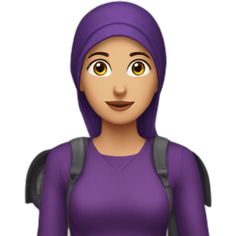 Armenian women in purple clothing in the bus station emoji