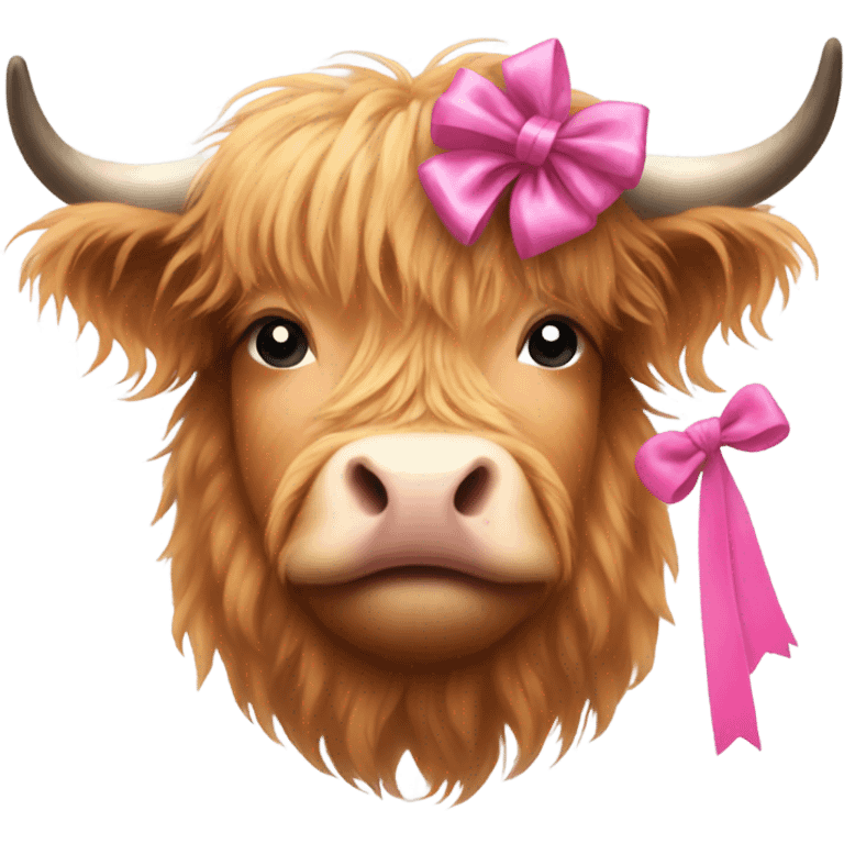 Higland cow with pink bow emoji