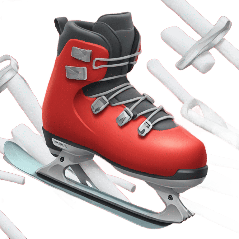 red ski boots with skis attached emoji