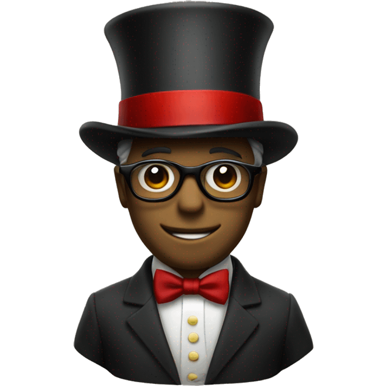 Dig with a top hat and fancy glasses and a suit emoji