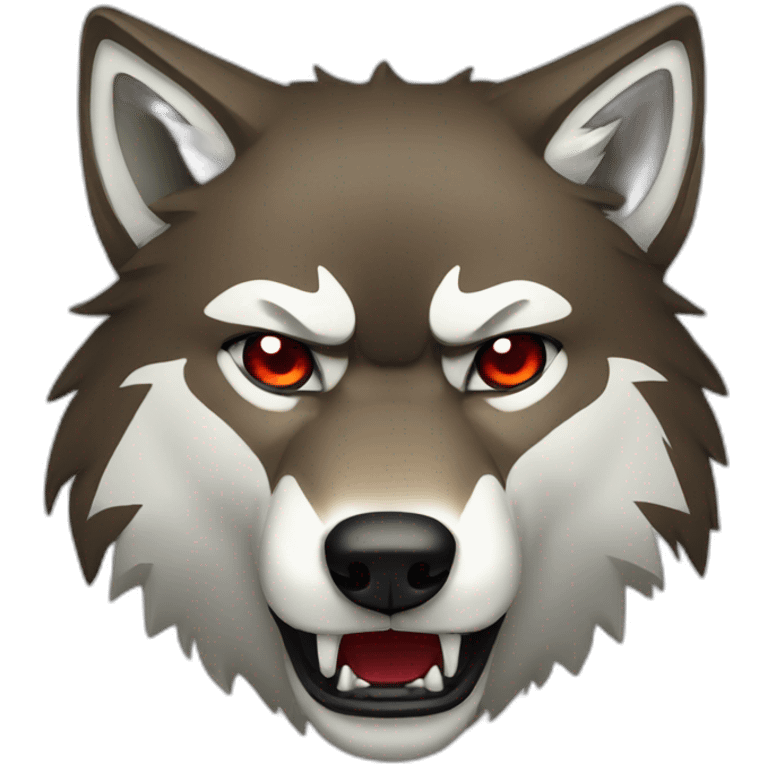 Red colour angry wolf emoji