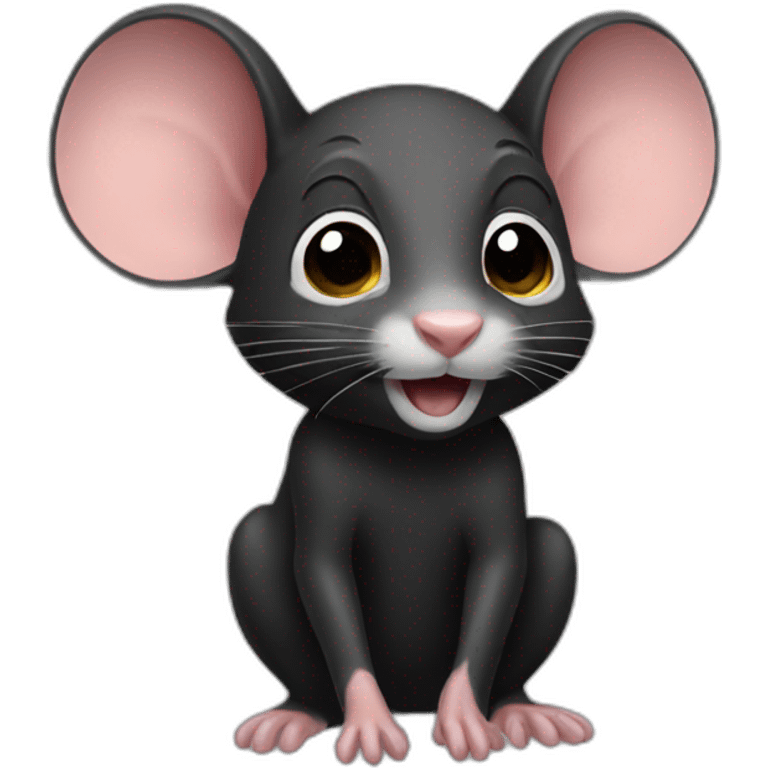 Ratón negro emoji