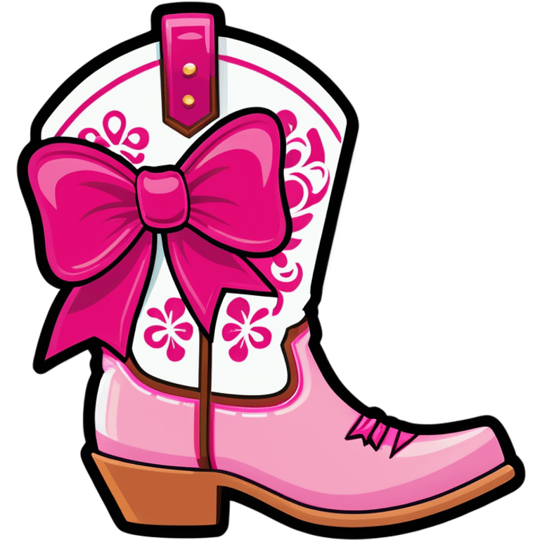 Glamorous Western boots with pink bow emoji