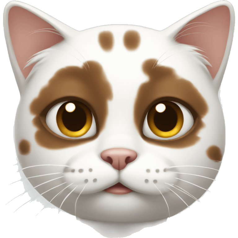 white cat with brown spots emoji