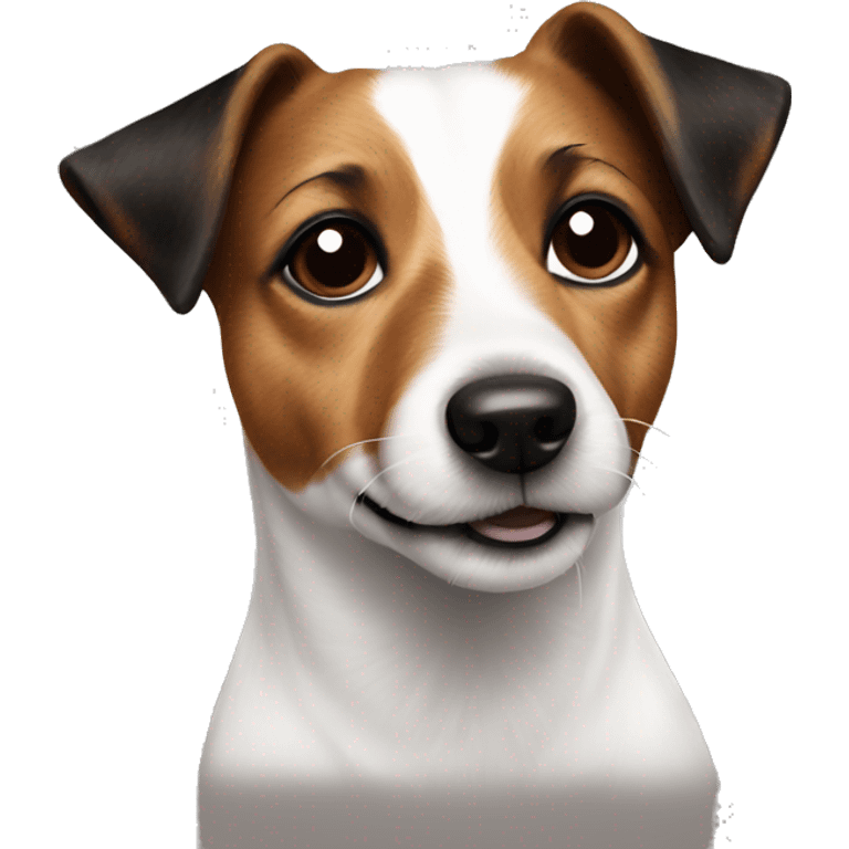 jack russell with black and brown stains emoji