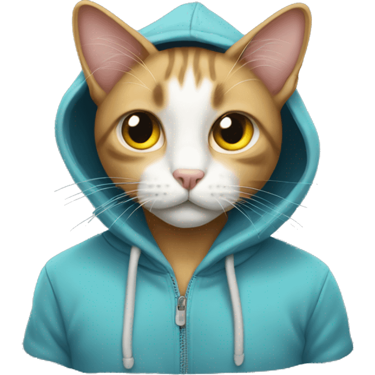 Cat wearing hoodie emoji