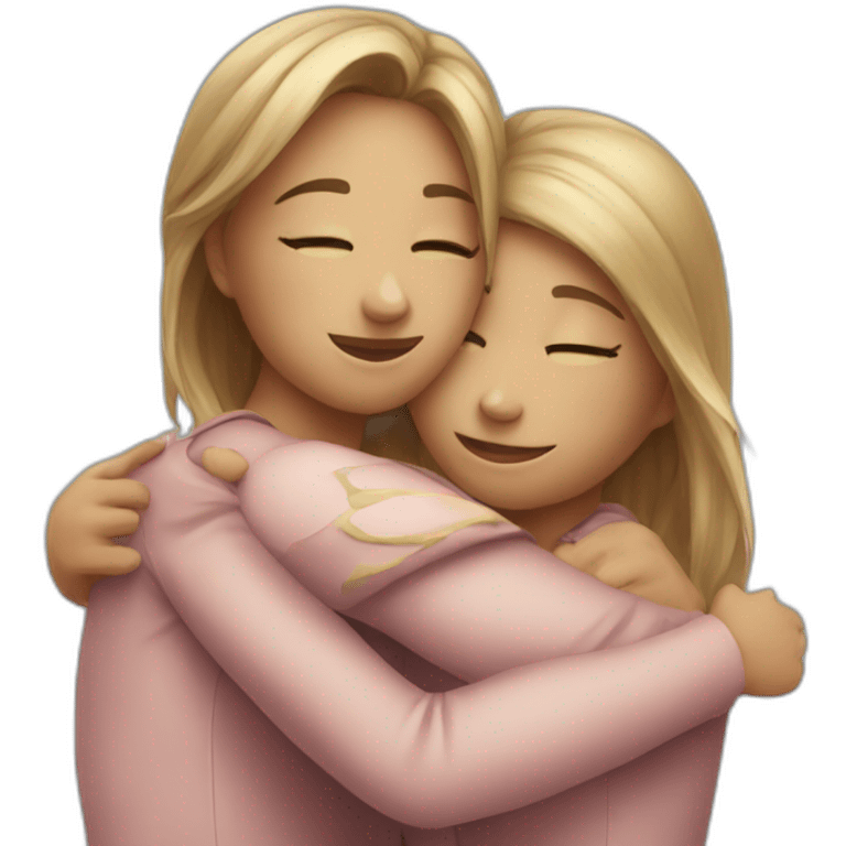 hug 2 girls emoji