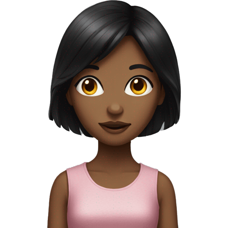 realistic portrait of black-haired girl emoji