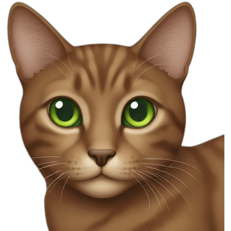 Brown cat with green eyes emoji