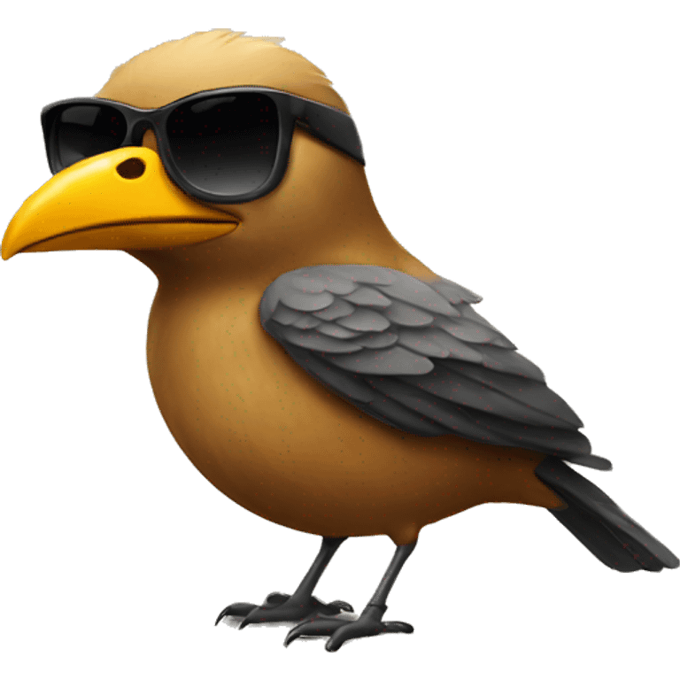 A bird wearing sunglasses  emoji