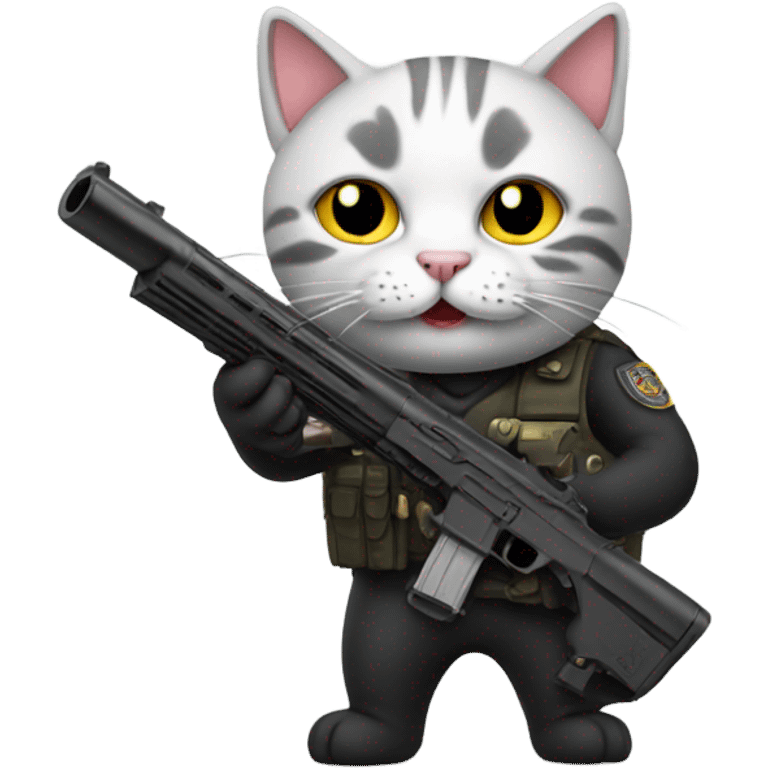 Cat with a gun emoji