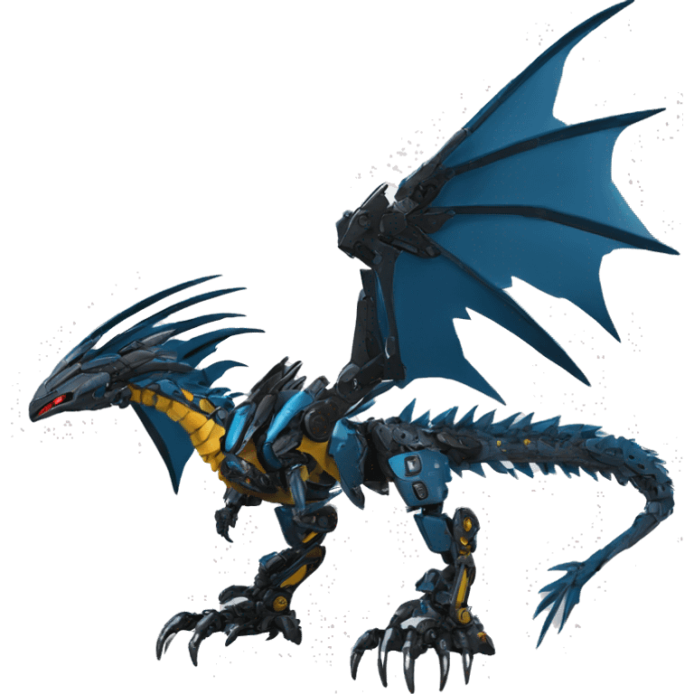 futuristic spiky raptor-dragon-Bionicle-mecha full body emoji