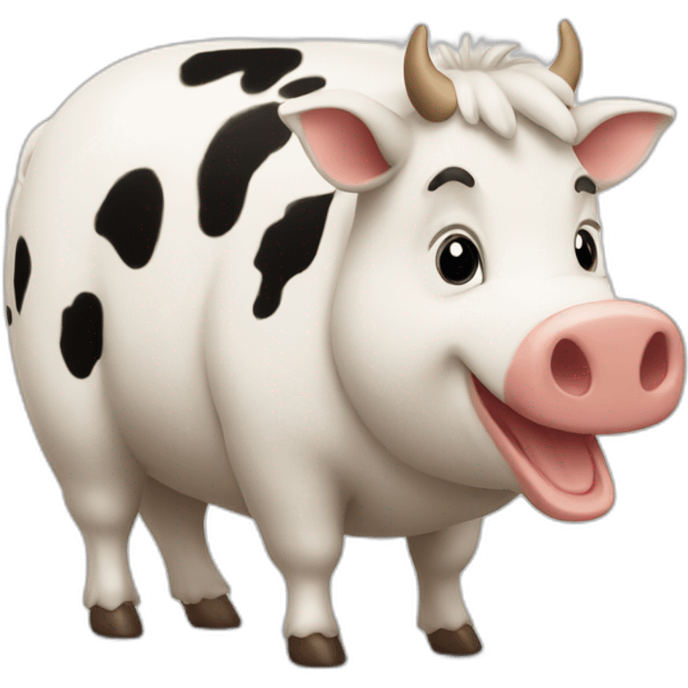 Vache sur cochon emoji