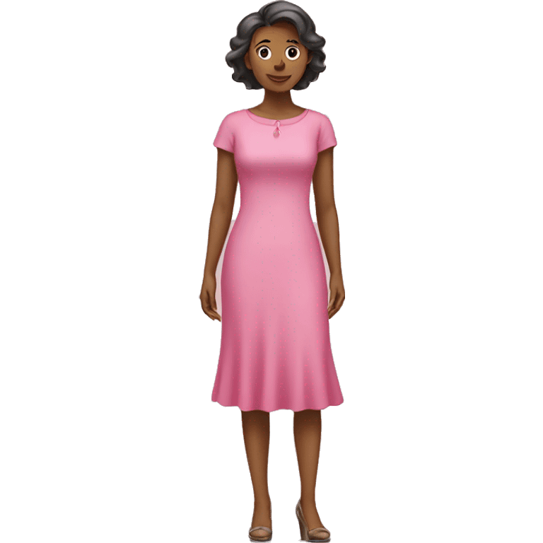 Women wearing pink dress standing up emoji