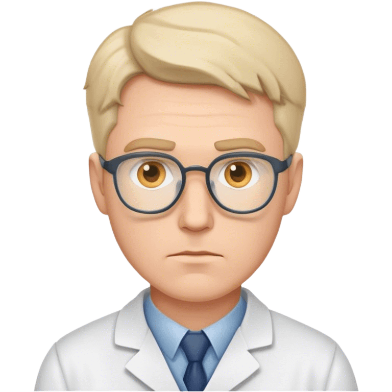 white man scientist photorealistic serious emoji