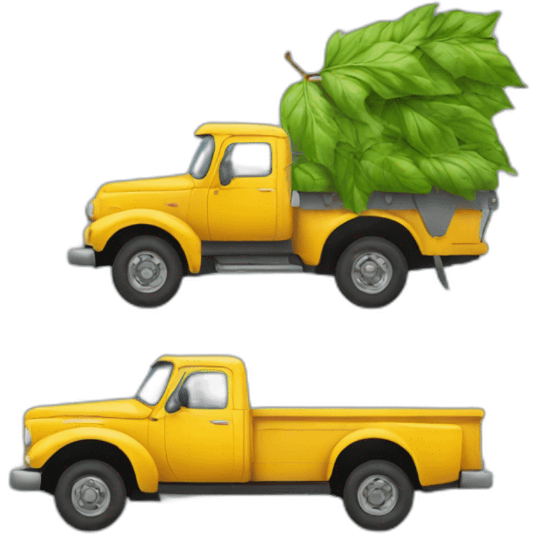 Truck and leaves emoji