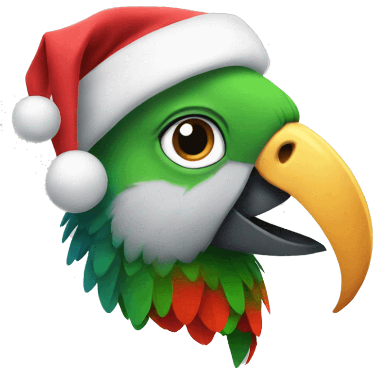 Parrot with a Santa hat emoji