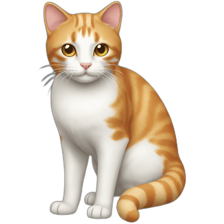 ginger white cat whole body emoji