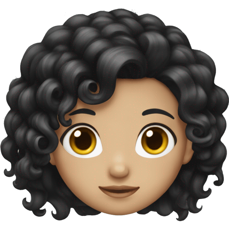 The girl with the black curled hair emoji