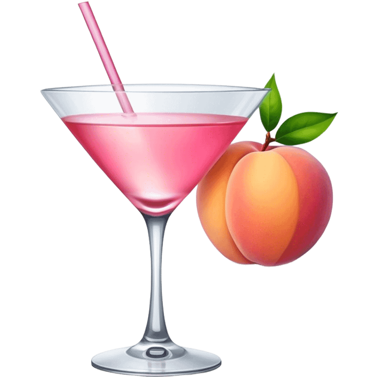 glass of pink martini with peach emoji