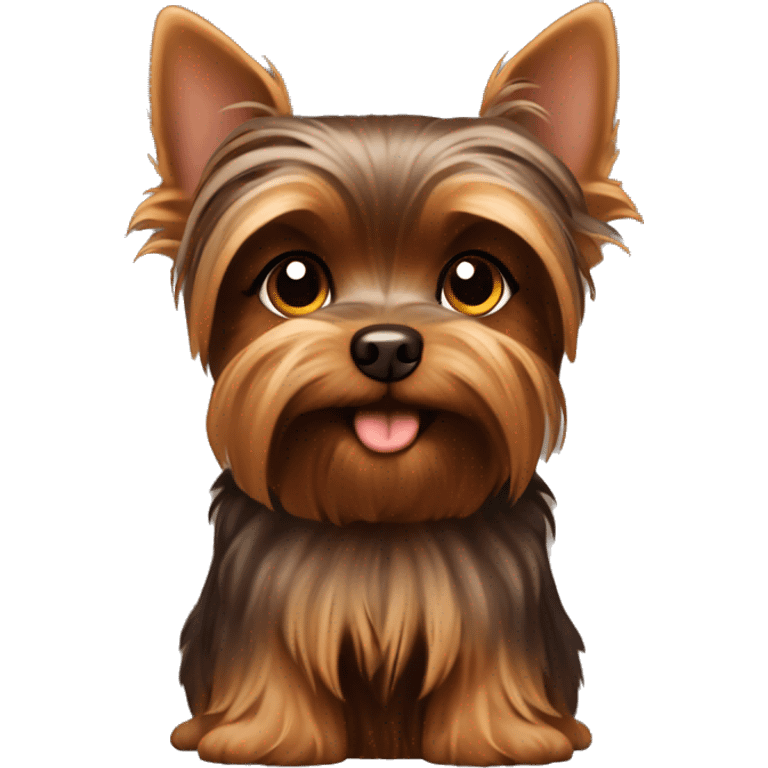 Yorkshire Terrier chocolate color with floppy ears emoji