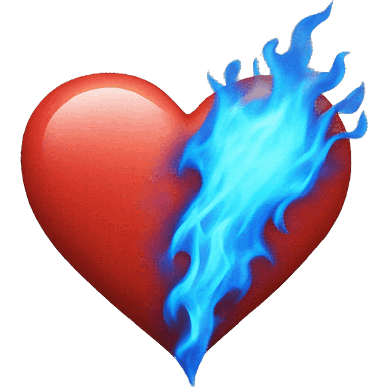 red heart inside blue fire emoji