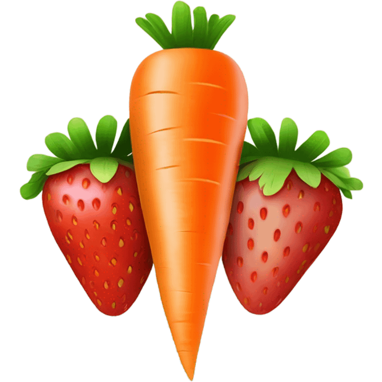 carrots and strawberry  emoji