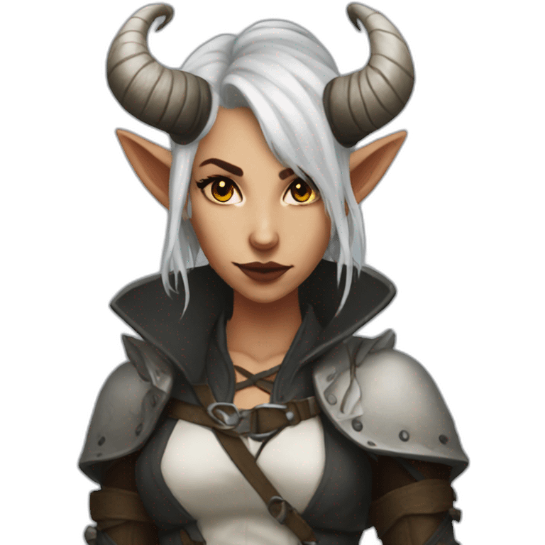 White tiefling rogue girl emoji