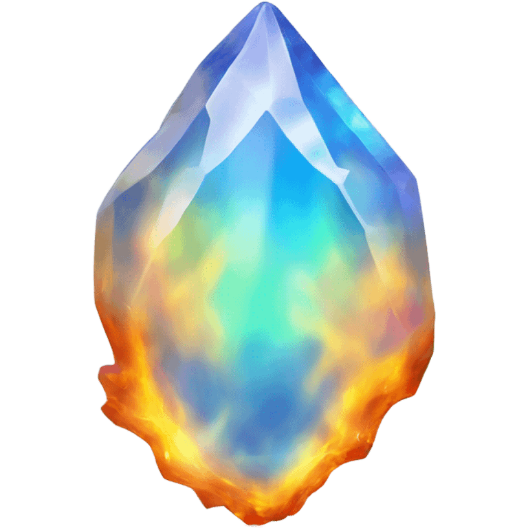 Flame shaped opal crystal gemstone emoji