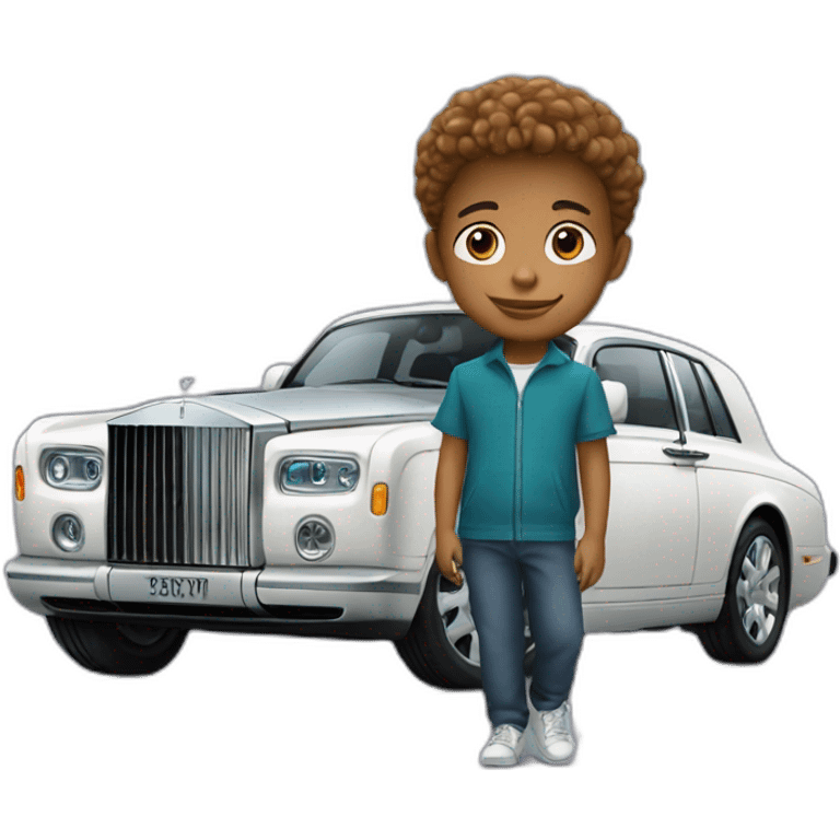 kid near rolls royce emoji