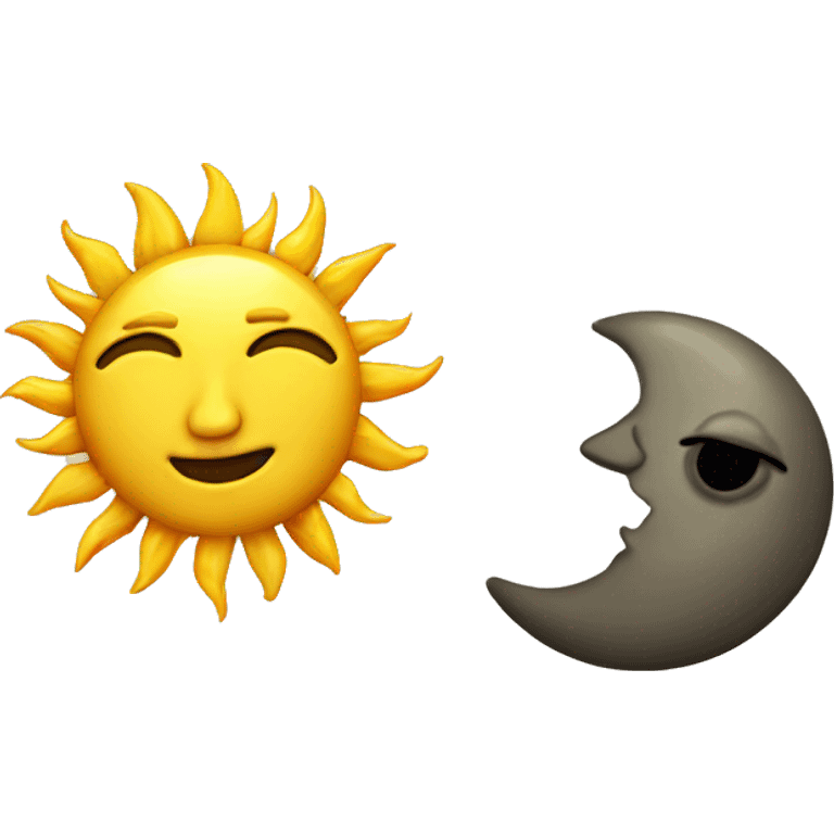 Vintage sun and moon  emoji