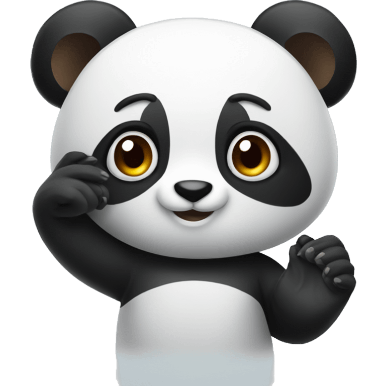 panda with a w in the hand emoji