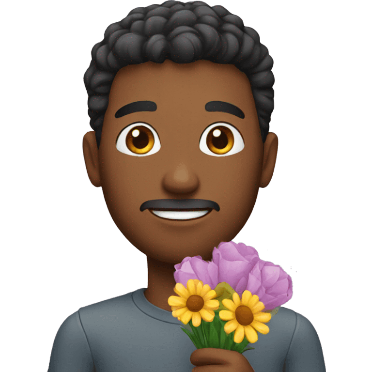 Man giving flowers  emoji