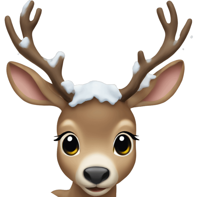 baby reindeer in snow emoji