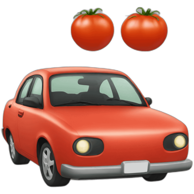 short car made out of a tomato emoji