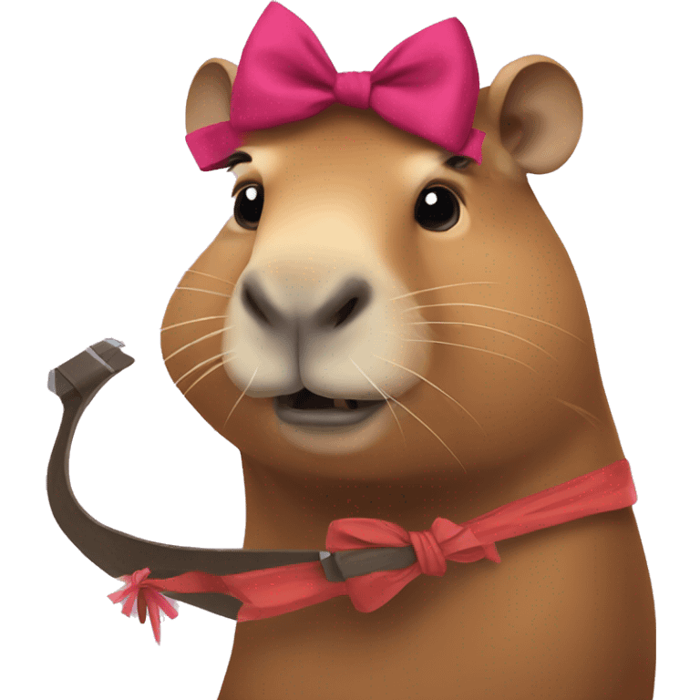 capybara with a bow emoji