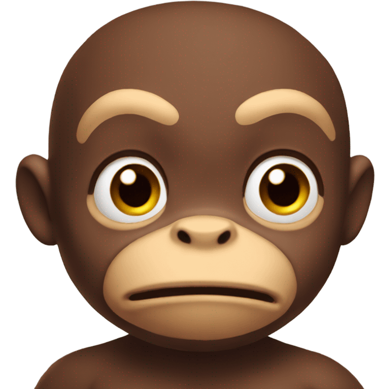 Curious George with angry look emoji