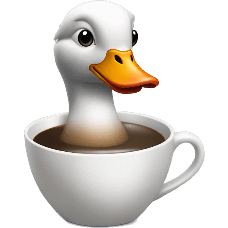 generate a goose that drinks coffee from a cup with Denys_CACES_TikTok written on it emoji