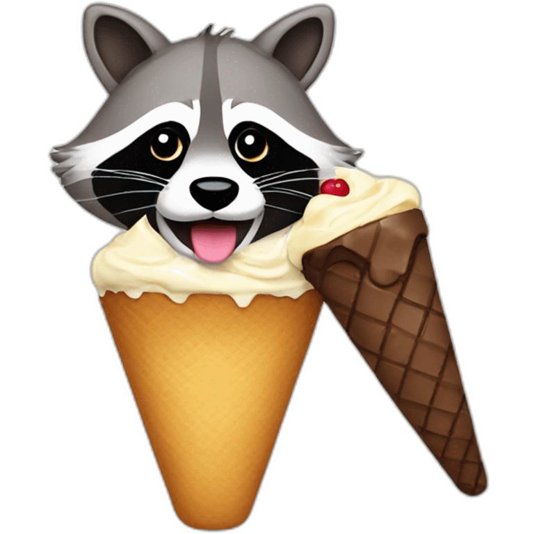 racoon-eating-icecream emoji