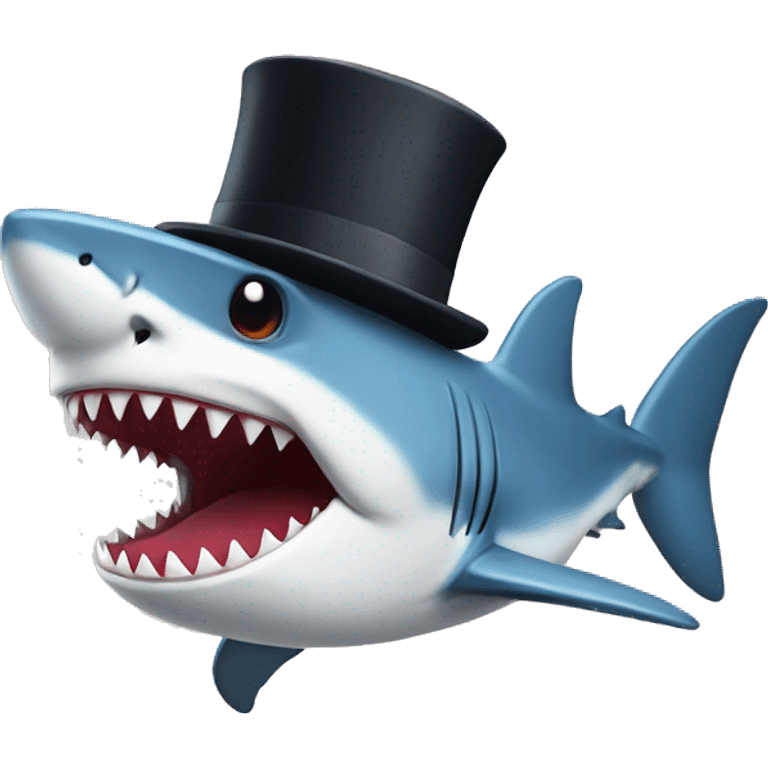 shark with top hat  emoji