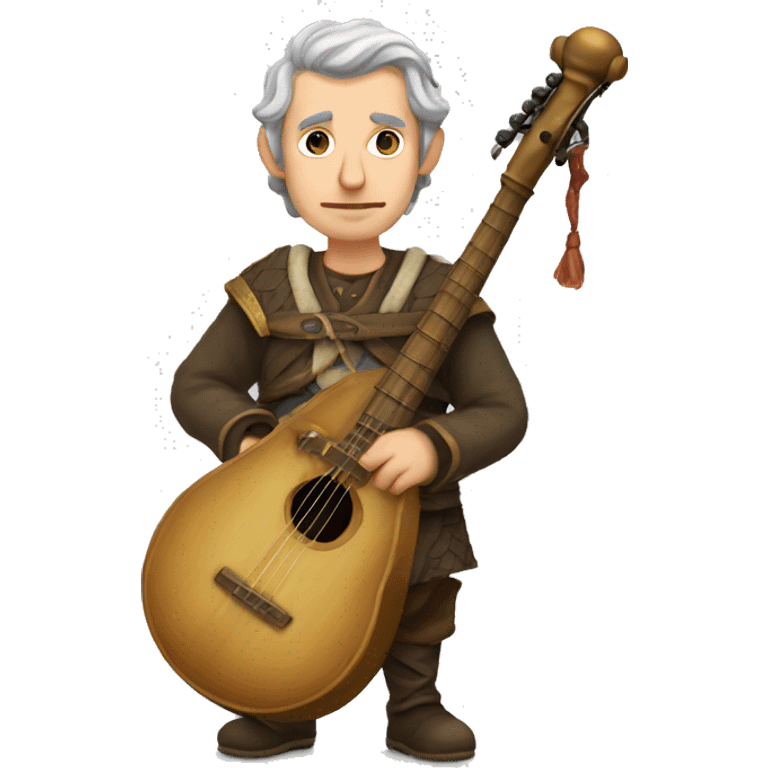 medieval caucasian bard with horn emoji