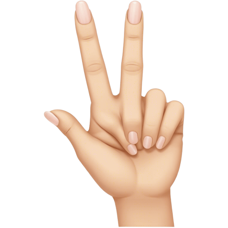 hand with index finger, middle finger and pinky finger rased ring finger and thumb connected emoji