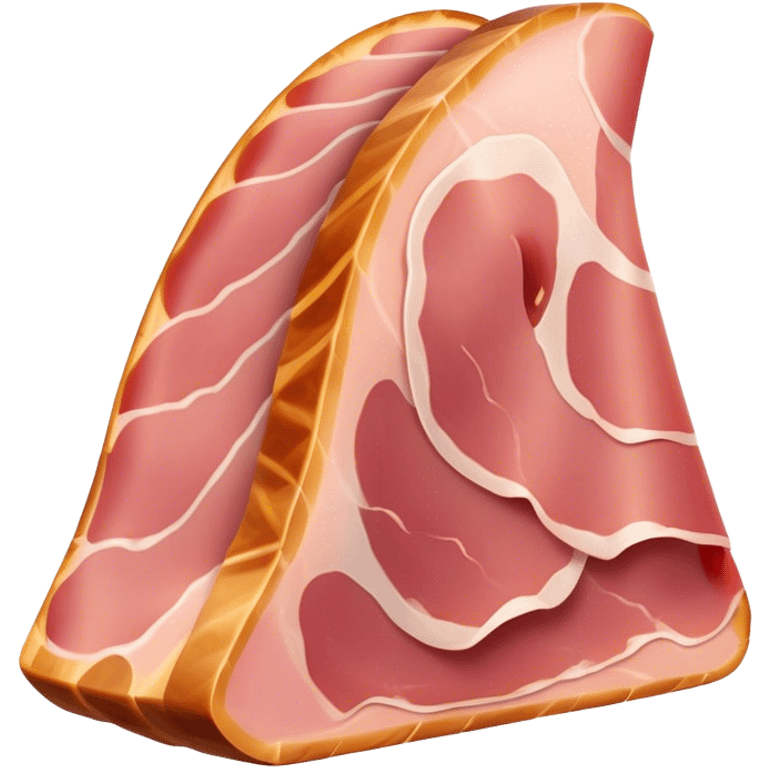 Cinematic Realistic Jam√≥n Serrano Dish Emoji, depicted as delicate, air-cured ham sliced thinly rendered with detailed textures and natural, inviting lighting. emoji