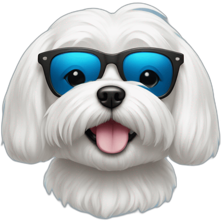 Maltese dog in sunglasses emoji