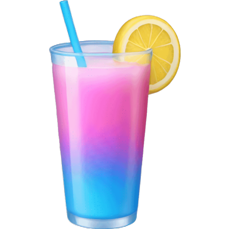 Pink yellow blue drink emoji